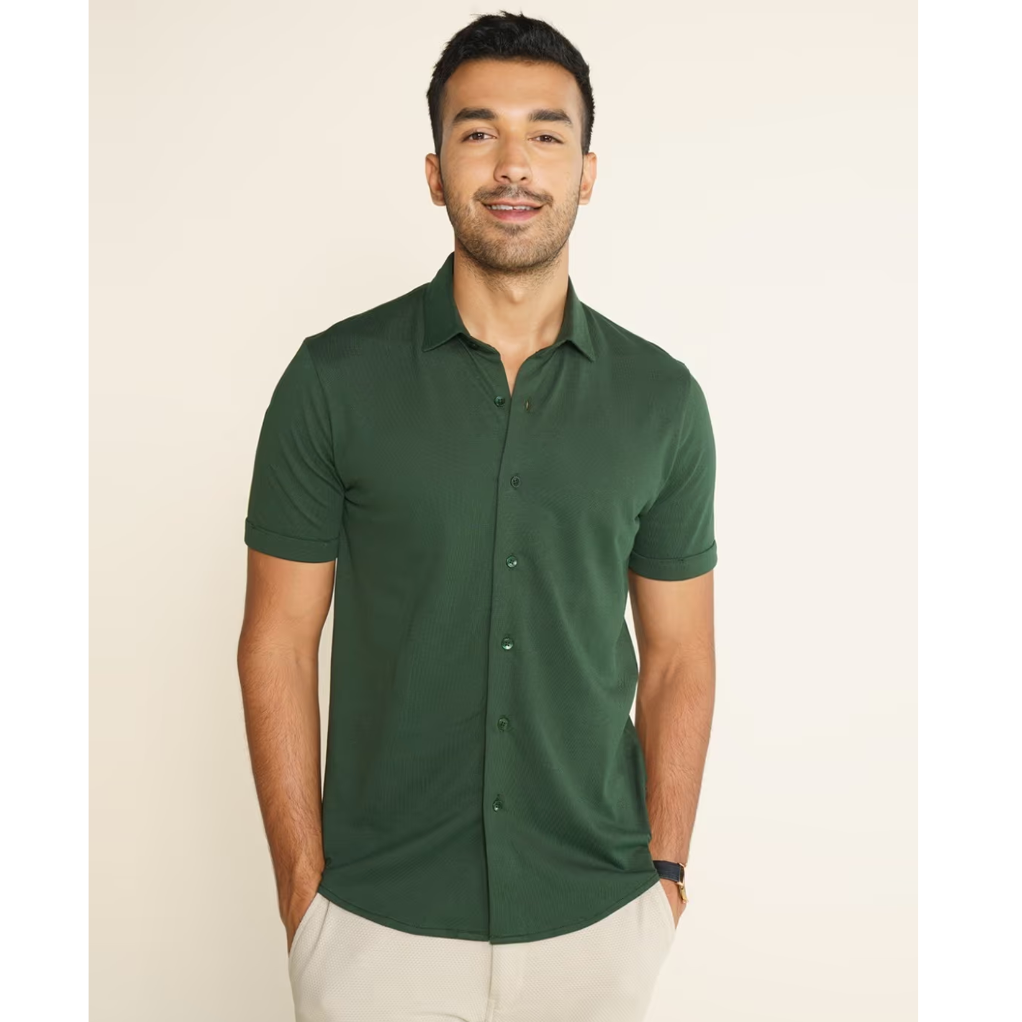 DAMENSCH Men Thermoregulating Regular Fit Half Shi...